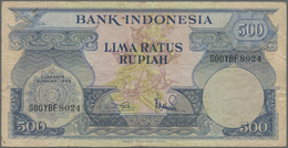 Indonesia / Indonesien: 500 Rupiah 1959 P. 70, Used With Folds But No Holes Or Tears, Paper Still St - Indonesië