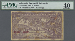 Indonesia / Indonesien:  Governor Of Bukittinggi, Sumatra10 Rupiah 1947, P.S185, Lightly Stained Pap - Indonesië