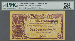 Indonesia / Indonesien: Djambi 2 1/2 Rupiah "Coupon Penukaran" (Redemption Coupon) 1948, P.S267 , Gr - Indonésie