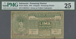 Indonesia / Indonesien:  Treasury, Pematang Siantar, Siumatra Province 5 Rupiah 1947, P.S352a With S - Indonesia