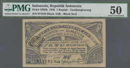 Indonesia / Indonesien: Treasury, Tandjungkarang (Lampung Residency) 1 Rupiah 1948, P.S385b, Very Ni - Indonésie