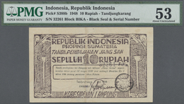 Indonesia / Indonesien: Treasury, Tandjungkarang (Lampung Residency) 10 Rupiah 1948, P.S388b, Very N - Indonesia