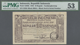 Indonesia / Indonesien: Treasury, Tandjungkarang (Lampung Residency) 10 Rupiah 1948, P.S388b, Very N - Indonésie