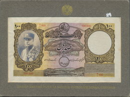 Iran: Worldwide Unique - Proof Trial Print For A KINGFOM OF IRAN Under The Bank Name "Bank Melli Ira - Iran