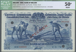 Ireland / Irland: Bank Of Ireland 10 Pounds 1929 "Ploughman" Specimen P. 10s, Rare Note, Condition: - Irlanda