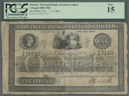 Ireland / Irland: Provincial Bank Of Ireland Ltd. 1 Pound 1889 P. 331b, PCGS Graded 15 Fine. - Irlanda