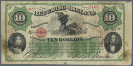 Ireland / Irland: "Republic Of Ireland" 10 Dollars 186x P. NL, Stronger Used With Strong Folds And S - Irlanda