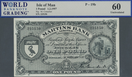 Isle Of Man: 1 Pound 1957, P.19b In Perfect Condition, WBG Graded 60 Uncirculated - Sonstige & Ohne Zuordnung
