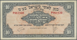 Israel: 10 Pounds ND P. 22, Light Vertical Folds, Handling In Paper But No Holes Or Tears, Paper Sti - Israel