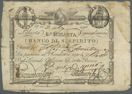 Italian States: Republica Romana, Banco Die Santo Spirito, 60 Baiocchi 03.07.1798, P.S 524 In Well W - Autres & Non Classés