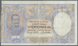 Italy / Italien: 25 Lire 1902 P. 22, Highly Rare Note, Stronger Used With Strong Center Fold As Well - Altri & Non Classificati