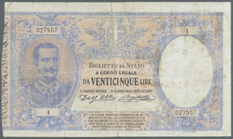 Italy / Italien: 25 Lire 1902 P. 22, Highly Rare Note, Stronger Used With Strong Center Fold As Well - Sonstige & Ohne Zuordnung