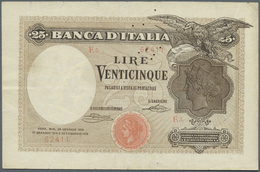 Italy / Italien: 25 Lire 1918/1919 P. 42b, Seldom Seen Issue, This One Is Vertically And Horizontall - Altri & Non Classificati