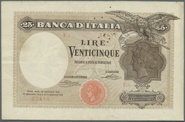 Italy / Italien: 25 Lire 1918/1919 P. 42b, Seldom Seen Issue, This One Is Vertically And Horizontall - Autres & Non Classés