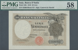 Italy / Italien: 25 Lire 1919, P.42b, Almost Perfect Condition With Small Annotations At Upper Margi - Altri & Non Classificati