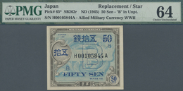 Japan: 50 Sen ND(1945) Replacement P. 65*, Condition: PMG Graded 64 Choice UNC. - Giappone