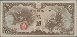 Japan: 10 Yen ND(1940) P. M4, With Serial Number, Light Folds And Stain Residuals On Back, Crispness - Giappone