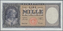 Italy / Italien: Set Of 2 CONSECUTIVE Notes 1000 Lire 1949 P. 88b, Numbers 088289, 088290 With Only - Altri & Non Classificati