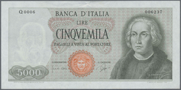 Italy / Italien: 5000 Lire 1964, P.98a, Soft Vertical Bend At Center And A Few Minor Creases At Uppe - Altri & Non Classificati