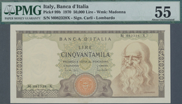 Italy / Italien: 50.000 Lire 1970 P. 99b, PMG Graded 55 AUNC. - Altri & Non Classificati