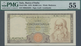 Italy / Italien: 50.000 Lire 1970 P. 99b, PMG Graded 55 AUNC. - Autres & Non Classés