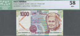 Italy / Italien: 1000 Lire D.1990 SPECIMEN, P.114s With A Few Minor Creases In The Paper At Left Cen - Altri & Non Classificati