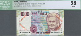 Italy / Italien: 1000 Lire D.1990 SPECIMEN, P.114s With A Few Minor Creases In The Paper At Left Cen - Autres & Non Classés