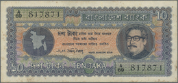 Bangladesh: Set Of 2 Seldom Notes 5 And 10 Taka ND(1972) P. 7, 8, Both Used With Folds And Light Sta - Bangladesh