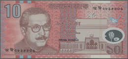 Bangladesh: Seldom Seen Error Print On A 10 Taka 2000 P. 35 Polymer Banknotes, Front Side Completly - Bangladesh