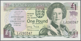 Jersey: Set With 5 Banknotes Series  1976 – 2000 1 Pound X2 LJ 280347, XC 000200, 10 Pounds AB 00015 - Other & Unclassified