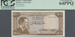 Jordan / Jordanien: 500 Fils L.1959 (1965), P.9a In Perfect Condition, PCGS Graded 64 Very Choice Ne - Giordania