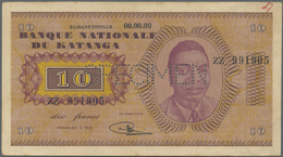 Katanga: 10 Francs 1960 Specimen P. 5s, Light Handling In Paper, Unfolded, Condition: AUNC. - Altri – Africa