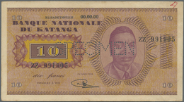 Katanga: 10 Francs 1960 Specimen P. 5s, Light Handling In Paper, Unfolded, Condition: AUNC. - Other - Africa