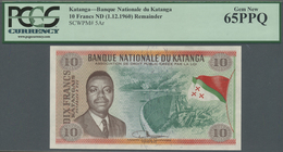 Katanga: Banque Nationale Du Katanga 10 Francs Katangais ND(1960) Remainder Without Date And Serial, - Altri – Africa