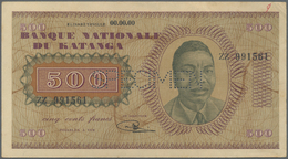 Katanga: 500 Francs 1960 Specimen P. 9s, Unfolded But Light Handling And Creases In Paper, Condition - Sonstige – Afrika