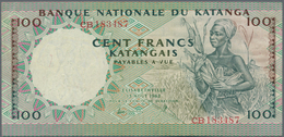 Katanga: 100 Francs August 15th 1962, P.12a, Soft Vertical Bend At Center And Some Minor Spots. Cond - Altri – Africa