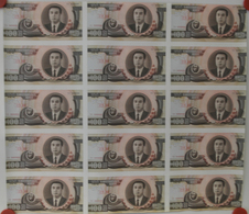 Korea: Uncut Sheet Of 15 Pcs 100 Won 1992 P. 43 In Condition: UNC. (15 Pcs Uncut) - Korea, Zuid