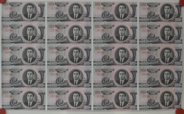 Korea: Uncut Sheet Of 20 Pcs 5000 Won 2002 Specimen P. 46s In Condition: UNC. (20 Pcs Uncut) - Korea, South