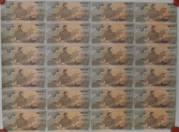 Korea: Uncut Sheet Of 24 Pcs 10 Won 1992 P. 41 In Condition: UNC. (24 Pcs Uncut) - Corea Del Sud