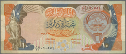 Kuwait: 10 Dinars 1968 P. 21, Used With Folds And Creases, No Holes Or Tears, Condition: F. - Kuwait