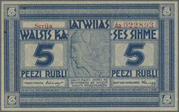 Latvia / Lettland: 5 Rubli 1919 P. 3a, Series "Aa", Signature Erhards, Issued From 1919 Till 1925, 2 - Lettonia