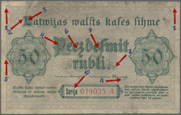 Latvia / Lettland: Rare Contemporary Forgery Of 50 Rubli 1919, Series A, P. 6(f), Ex A. Rucins Colle - Lettonia