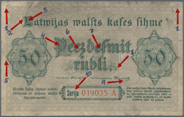 Latvia / Lettland: Rare Contemporary Forgery Of 50 Rubli 1919, Series A, P. 6(f), Ex A. Rucins Colle - Lettland