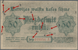 Latvia / Lettland: Rare Contemporary Forgery Of 50 Rubli 1919, Series A, P. 6(f), Ex A. Rucins Colle - Lettonia