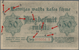 Latvia / Lettland: Rare Contemporary Forgery Of 50 Rubli 1919, Series A, P. 6(f), Ex A. Rucins Colle - Latvia