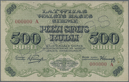 Latvia / Lettland: Rare SPECIMEN Of 500 Rubli 1920 P. 8as. Zero Serial Numbers, Serial Letter "A", P - Letland