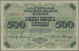 Latvia / Lettland: 500 Rubli 1920 P. 8b, Series "G", Sign. Kalnings, Center Fold, Corner Fold And Li - Lettonie