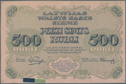 Latvia / Lettland: Rare PROOF Print Of 500 Rubli 1920 P. 8p, W/o Serial, Sign. Purins, Uniface Front - Latvia