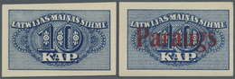 Latvia / Lettland: Set Of 2 Notes 10 Kap. 1920 As SPECIMEN And Regular Issue, P. 10s And P. 10, The - Lettonia