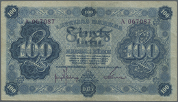 Latvia / Lettland: 100 Latu 1923 P. 14a, Series A, Sign. Kalnings, Vertically Folded, Handling In Pa - Latvia